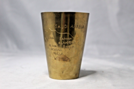 Brass Cup Saudi Arabia Map Handcrafted Etched Design Wine Cup - $23.90