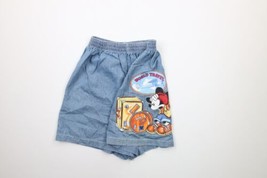 Vintage 90s Disney Womens Medium Distressed Mickey Mouse Denim Shorts Blue USA - £63.26 GBP