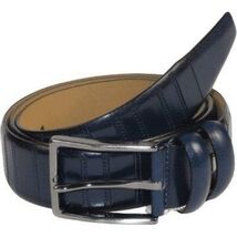 Men Classic Genuine Soft Leather Belt PIERO ROSSI Turkey #Navy Blue line image 2