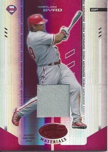 2004 Leaf Certified Materials Mirror Fabric Red Marlon Byrd 135 Phillies 055/150 - $2.00