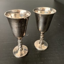 2 Silver Plate Apéritif Shot Goblets Made In Spain Rona S.L. Vintage - $37.99