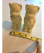 Vintage Bear Ceramic Salt &amp; Pepper Cork Stoppers Collectible 023-30 - £5.30 GBP