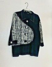 Gottahaveit Womens Sz XL Button Up Blazer jacket Coat Black White  3/4 S... - $16.83