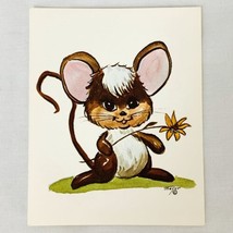 Vintage MCM Art Print Big Eye Baby Mouse Artist Thayer Geme Art Gallery Lot of 4 - £3.79 GBP