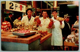 Fishmongers at Fisherman&#39;s Wharf San Francisco CA UNP Chrome Postcard J14 - £3.08 GBP