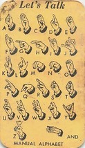 1950s-60s Deaf Sign Language Manual Alphabet Wallet Size Vintage Busines... - $14.84