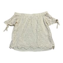 Haute Monde Women’s Size L Off-Shoulder Ivory Lace Top – Short Sleeve Bo... - $300.45 MXN