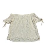 Haute Monde Women’s Size L Off-Shoulder Ivory Lace Top – Short Sleeve Bo... - $22.72 CAD