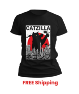 CATZILLA Men&#39;s Black 100% Cotton T-Shirt, Unisex Crewneck, XS-5XL Gift F... - $547.20 MXN+