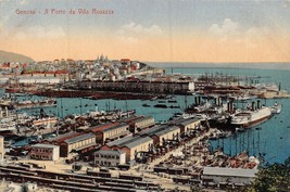 Genova Italy~Il Porto Da Villa Rosazza~ 1910s Postcard - £6.50 GBP