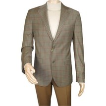 Men's Mono Turkey Sport Coat 100% Super 180s Wool 1480-04 Tan Brown Plaid image 2