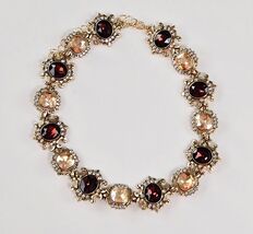 Rhinestone Garnet &amp; Aurora Borealis Choker Necklace  - $29.69