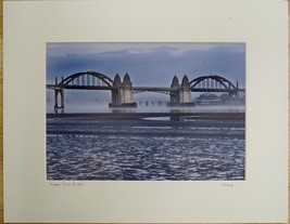 Tom Adams Photography Siuslaw River Art Deco Bridge Oregon Matted Photo 11X14 - £27.68 GBP