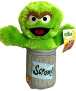 8 inches Sesame Street Oscar the Grouch Trash Can Scram Plush Toy. New. ... - $17.63