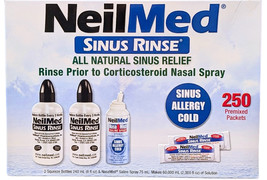 NeilMed Sinus Rinse Kit 2 Squeeze Bottles 1 Saline Spray 250 Premixed Pa... - $35.79