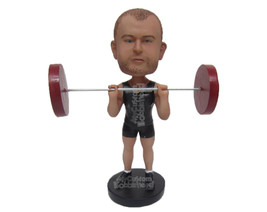 Custom Bobblehead Weightlifter Pal Lifting The Barbell With Ease - Sports &amp; Hobb - £70.03 GBP