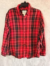 St.John&#39;s Bay Shirt Men&#39;s XL red Plaid Button Down Flannel long sleeve - £14.65 GBP