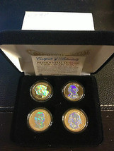 2007 USA MINT HOLOGRAM PRESIDENTIAL $1 DOLLAR 4 COIN SET GIFT BOX CERTIFIED - $21.87