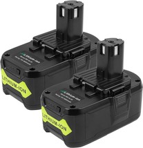 Aryee 2Pack 6000Ah 18V P108 P109 Replacement Battery For Ryobi 18V Cordless - £53.34 GBP