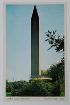 Postcard Golden Spike Monument Council Bluffs Iowa USA Statue Obelisk - £6.97 GBP