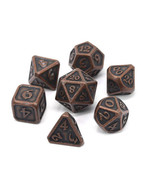 Dice Metal Set Polyhedral Mythica - Dark Copper - £63.63 GBP