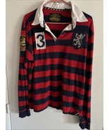 Type A-3 Red and Navy Striped Men’s Large Regular Fit Rugby Shirt Long S... - $417.98 MXN