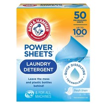 Arm &amp; Hammer Power Sheets Laundry Detergent, Fresh Linen 50ct, up to 100... - $35.60