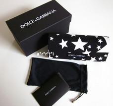 Dolce and Gabbana Eyeglass or Sunglass Large Hard Case Black w White Stars NWT - £27.17 GBP