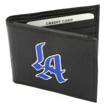 Bifold Hand Crafted Genuine Leather Black Patched Wallet with LA Design - $9.89