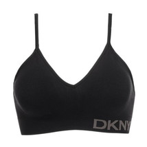 DKNY Womens Seamless Soft Stretch Wireless Bralette,Size Medium,Black - £30.94 GBP