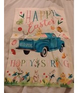 Happy Easter Garden Flag 12x18 Inch Double Sided with Truck Bunny - $4.99