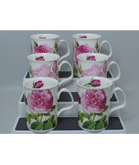 Fine Bone China Mugs Teacups Roy Kirkham Les Roses Set of 6 VGUC  - £71.94 GBP