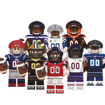 8pcs Rugby Players NFL Super Bowl Minifigures Saints Titans Falcons Bengals - £14.93 GBP