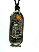 Collana con ciondolo Sfinge Dio mitico egiziano Zodiac Dec Jan Cartouche Cord - £4.63 GBP