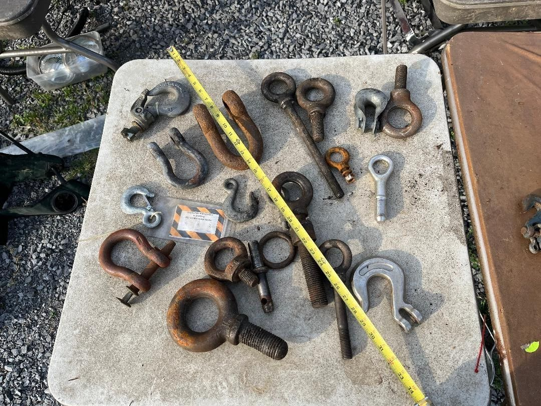 MISC LOT (18)   RIGGING Eye Bolt CLEVIS, Crosby, hooks, chain, lifting - $127.71