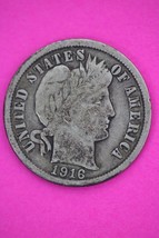 1916 P Barber Liberty Dime Scarce Semi Key Date Silver Coin Philadelphia... - $13.88