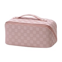 Large Capacity Stylish Leather Cosmetic Bag Portable Women Travel Washing Makeup - £49.26 GBP