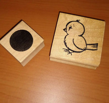 Wood Mounted Rubber Stamps: Bird Graphic Rubber Stamp, Circle Neato Stuff New - £6.31 GBP+