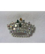 VINTAGE B DAVID FAMILY CROWN BROOCH 4 COLORS CRYSTALS RHINESTONE FAUX PE... - £15.18 GBP