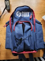 Vintage SWIX Backpack Small Bag Ski Wax Navy Blue Rucksack 16 1/2&quot; x 14&quot; - $50.97