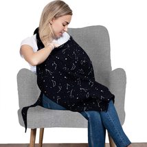 Cotton Nursing Cover - Large Breastfeeding Cover with Built-in Burp Cloth &amp; Pock - £43.15 GBP
