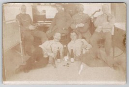 RPPC Soldiers with Instruments Piano Mandolin Flute at Hospital Postcard B25 - £10.62 GBP