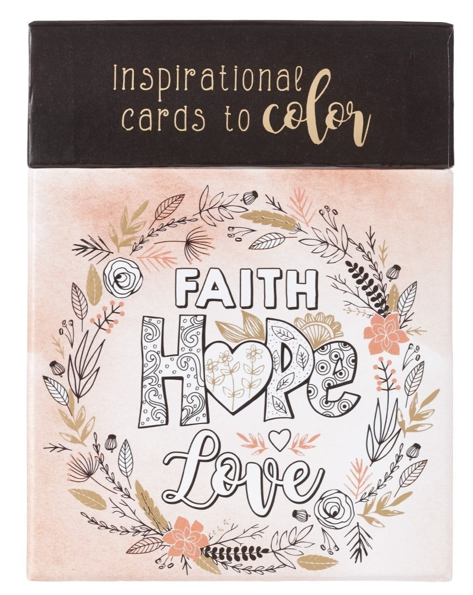 Christian Art Gifts Inspirational &quot;Faith Hope Love&quot; 44 Coloring Cards in... - $186.13 MXN