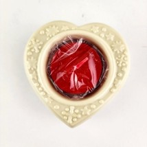 Lenox Yuletide Glowlites Heart Tea Light Holder Red Candle NWT - $21.78