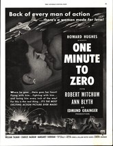 1952 One Minute To Zero Movie Robert Mitchum Original Antique Print Ad  d4 - £17.73 GBP