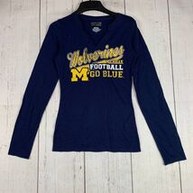 Michigan Wolverines NCAA Medium Majestic Long Sleeves Sweatshirt Blue Women - $18.13 CAD