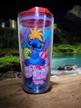 Disney Stitch Palm Trees Hibiscus Pineapple Kauai Hawaii Tumbler Tropical - $323.62 MXN