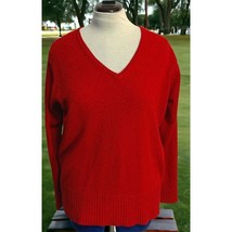 Carolyn Taylor Sweater Womens Plus Size 2X V-Neck Solid Red Long Sleeve - £11.17 GBP