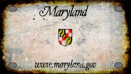 Maryland State Rusty Novelty Mini Metal License Plate Tag - £11.67 GBP