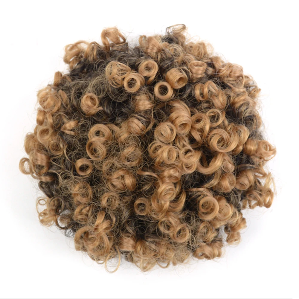 Play Drawstring Afro Curly Puff Ponytail Synthetic Chignon Wig Ponytail Short Af - £22.91 GBP
